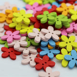 Maxbell 150Pcs Daisy Flower Wooden 2-holes Buttons for Crafts Scrapbooking 15mm 25mm