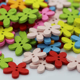 Maxbell 150Pcs Daisy Flower Wooden 2-holes Buttons for Crafts Scrapbooking 15mm 25mm