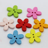 Maxbell 150Pcs Daisy Flower Wooden 2-holes Buttons for Crafts Scrapbooking 15mm 25mm