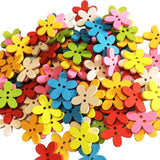 Maxbell 150Pcs Daisy Flower Wooden 2-holes Buttons for Crafts Scrapbooking 15mm 25mm