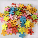 Maxbell 150Pcs Daisy Flower Wooden 2-holes Buttons for Crafts Scrapbooking 15mm 25mm