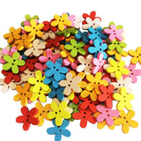Maxbell 150Pcs Daisy Flower Wooden 2-holes Buttons for Crafts Scrapbooking 15mm 25mm