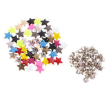 Maxbell 100 Sets Metal Star Pentagram Stud Rivet Spike Punk Screw for Leathercraft
