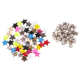 Maxbell 100 Sets Metal Star Pentagram Stud Rivet Spike Punk Screw for Leathercraft