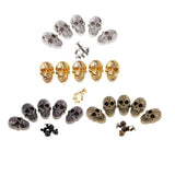 Maxbell 5 Set Skull Head Screwback Studs Punk Rivets for Bag Shoes Leathercraft Bronze - Aladdin Shoppers