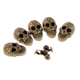 Maxbell 5 Set Skull Head Screwback Studs Punk Rivets for Bag Shoes Leathercraft Bronze - Aladdin Shoppers