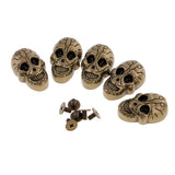 Maxbell 5 Set Skull Head Screwback Studs Punk Rivets for Bag Shoes Leathercraft Bronze - Aladdin Shoppers