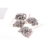 Maxbell 90 Sets Metal Snap Buttons Press Stud Popper Fasteners Sliver Bronze Black