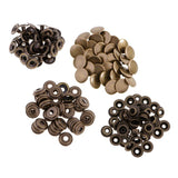 Maxbell 90 Sets Metal Snap Buttons Press Stud Popper Fasteners Sliver Bronze Black