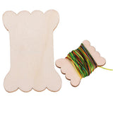 Maxbell 4x20pcs Bone Shape Wood Thread Floss Bobbins Ribbon Twine Reel Organizer