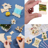 Maxbell 4x20pcs Bone Shape Wood Thread Floss Bobbins Ribbon Twine Reel Organizer