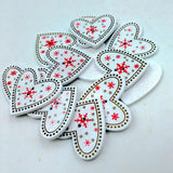 Maxbell 50pcs Wooden Printed Snowflake Christmas Buttons for Clothing Embellishments