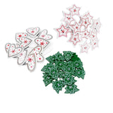 Maxbell 50pcs Wooden Printed Snowflake Christmas Buttons for Clothing Embellishments