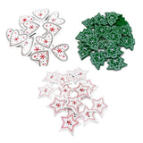 Maxbell 50pcs Wooden Printed Snowflake Christmas Buttons for Clothing Embellishments