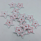 Maxbell 50pcs Wooden Printed Snowflake Christmas Buttons for Clothing Embellishments