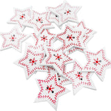 Maxbell 50pcs Wooden Printed Snowflake Christmas Buttons for Clothing Embellishments