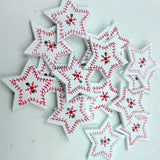 Maxbell 50pcs Wooden Printed Snowflake Christmas Buttons for Clothing Embellishments