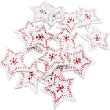 Maxbell 50pcs Wooden Printed Snowflake Christmas Buttons for Clothing Embellishments