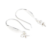 2 Pieces Jewelry Making Findings 925 Sterling Silver Earring Findings Earring Flower Hook Earwire For Pearl Beads Crystal DIY Accessories