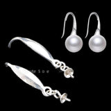 2 Pieces Jewelry Making Findings 925 Sterling Silver Earring Findings Earring Flower Hook Earwire For Pearl Beads Crystal DIY Accessories