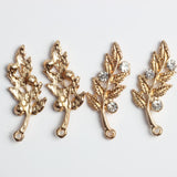 10pcs Flower Rhinestone Button Flatback Embellishment Crafts for Bridal Gold