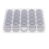 Maxbell 50Pcs Black & White Bobbins and Sewing Thread with Case for Brother Singer