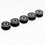 Maxbell 50Pcs Black & White Bobbins and Sewing Thread with Case for Brother Singer