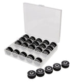 Maxbell 50Pcs Black & White Bobbins and Sewing Thread with Case for Brother Singer