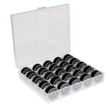 Maxbell 50Pcs Black & White Bobbins and Sewing Thread with Case for Brother Singer