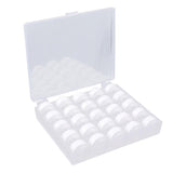 Maxbell 50Pcs Black & White Bobbins and Sewing Thread with Case for Brother Singer