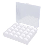 Maxbell 50Pcs Black & White Bobbins and Sewing Thread with Case for Brother Singer