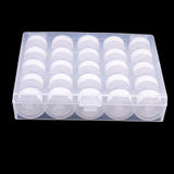Maxbell 50Pcs Black & White Bobbins and Sewing Thread with Case for Brother Singer