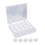Maxbell 50Pcs Black & White Bobbins and Sewing Thread with Case for Brother Singer