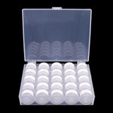 Maxbell 50Pcs Black & White Bobbins and Sewing Thread with Case for Brother Singer