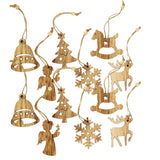 Maxbell 24pcs Assorted Wooden Christmas Tree Hanging Decoration Xmas Ornaments