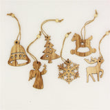 Maxbell 24pcs Assorted Wooden Christmas Tree Hanging Decoration Xmas Ornaments