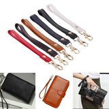 Maxbell 2Pcs Genuine Leather Replacement Clutch Wristlet Purse Wrist Straps Black