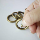 Maxbell 10Pcs Round Push Gate Snap Hooks Spring Ring Clasp Carabiner Bronze Silver