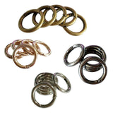Maxbell 10Pcs Round Push Gate Snap Hooks Spring Ring Clasp Carabiner Bronze Silver