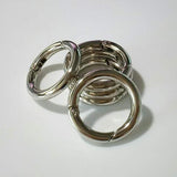 Maxbell 10Pcs Round Push Gate Snap Hooks Spring Ring Clasp Carabiner Bronze Silver