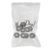 Maxbell 10pcs Metal Flower Rhinestone Buttons Flatback Embellishment Decor Black - Aladdin Shoppers