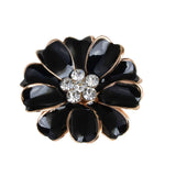Maxbell 10pcs Metal Flower Rhinestone Buttons Flatback Embellishment Decor Black - Aladdin Shoppers