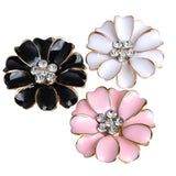 Maxbell 10pcs Metal Flower Rhinestone Buttons Flatback Embellishment Decor Black - Aladdin Shoppers