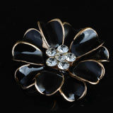 Maxbell 10pcs Metal Flower Rhinestone Buttons Flatback Embellishment Decor Black - Aladdin Shoppers
