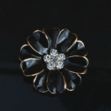 Maxbell 10pcs Metal Flower Rhinestone Buttons Flatback Embellishment Decor Black - Aladdin Shoppers