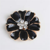 Maxbell 10pcs Metal Flower Rhinestone Buttons Flatback Embellishment Decor Black - Aladdin Shoppers