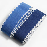 Maxbell 4 Yards Denim Laced Ribbon For DIY Hair Bows Decorative Ribbon Sewing Bands