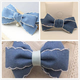 Maxbell 4 Yards Denim Laced Ribbon For DIY Hair Bows Decorative Ribbon Sewing Bands