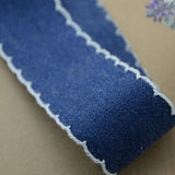 Maxbell 4 Yards Denim Laced Ribbon For DIY Hair Bows Decorative Ribbon Sewing Bands