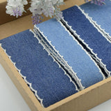 Maxbell 4 Yards Denim Laced Ribbon For DIY Hair Bows Decorative Ribbon Sewing Bands